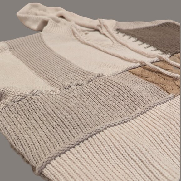POL Tan Tones Block Knit Hooded Sweater - Small - Picture 9 of 13